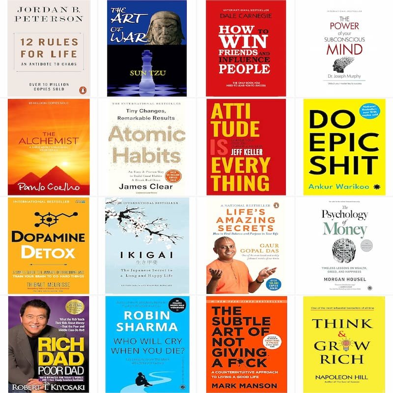 Self help books (big box combo of 16 books)|Best self improvement books(Paperback)
